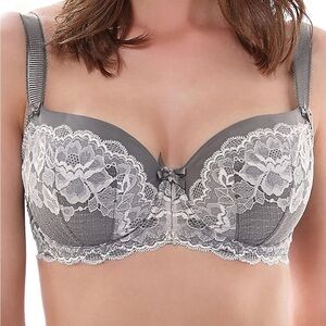 NWT Fantasie Marianna Underwire Half Cup Bra (FL9201) 36E Silver